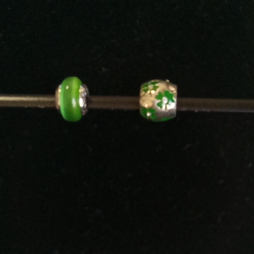 Brighton Green And Silver Beads